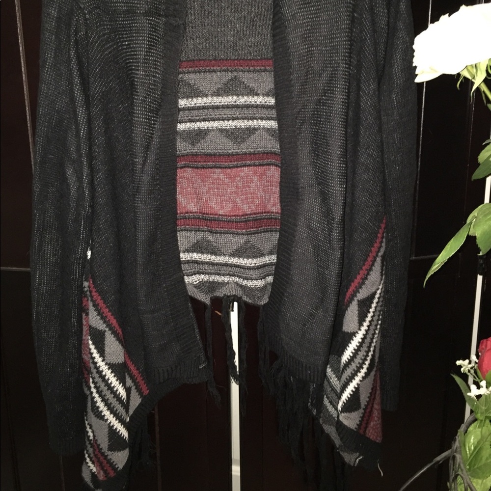 Black patterned cardigan